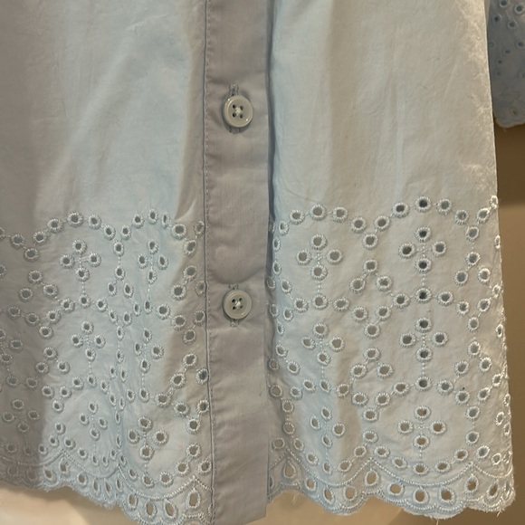 J.Crew light blue eyelit blouse, NWT, Size M - Picture 4 of 6